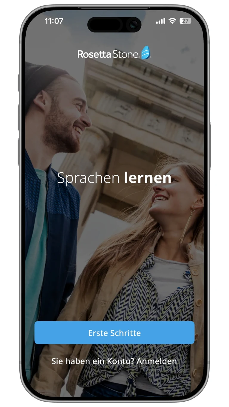 Einstiegsansicht der Rosetta Stone App
