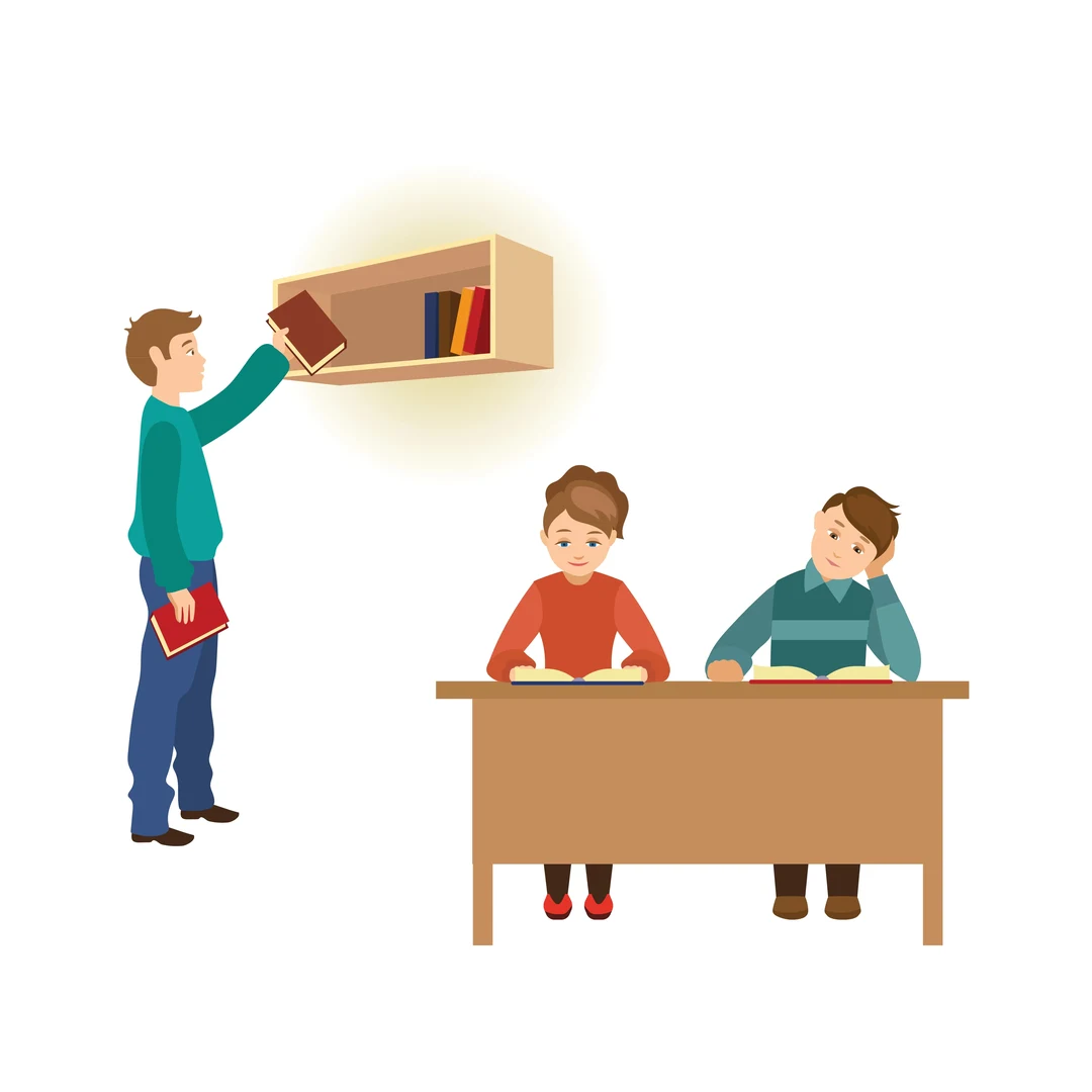 Ein Mensch nimmt sich Bücher aus einem Regal