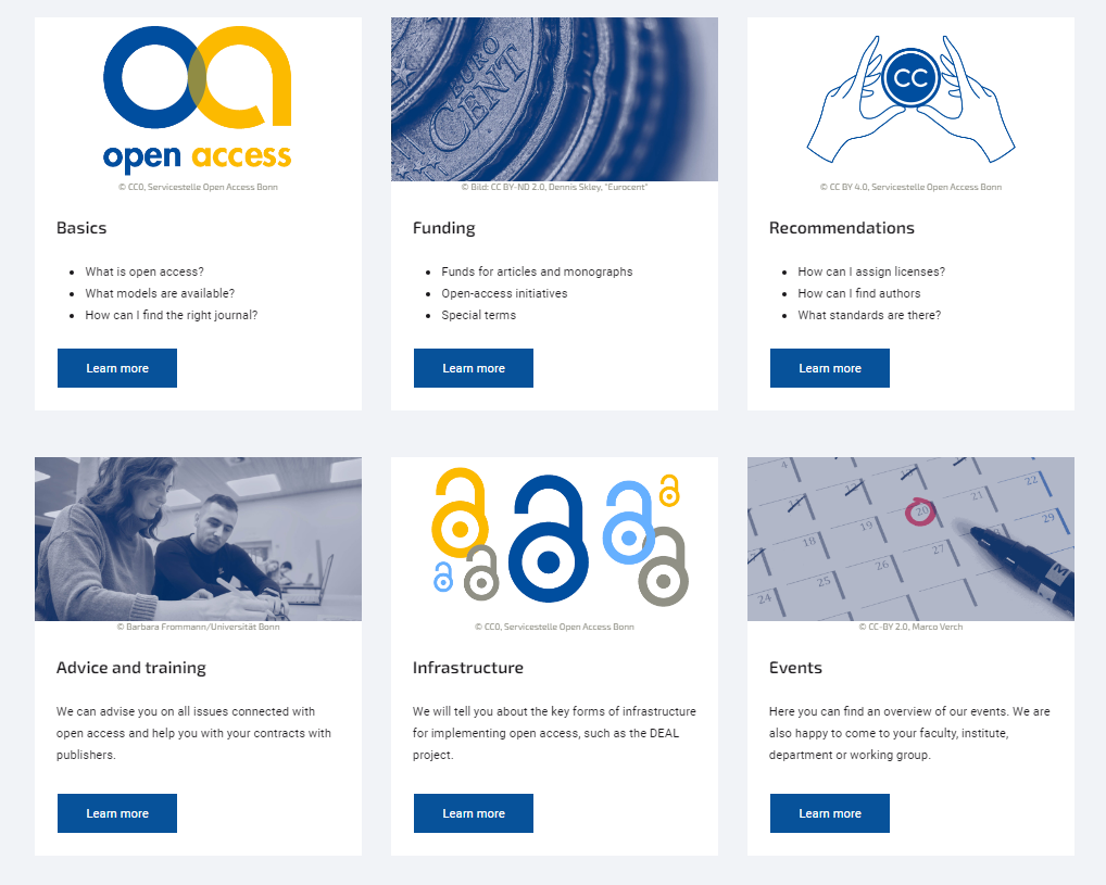 New Website of the Open Access Service Center
